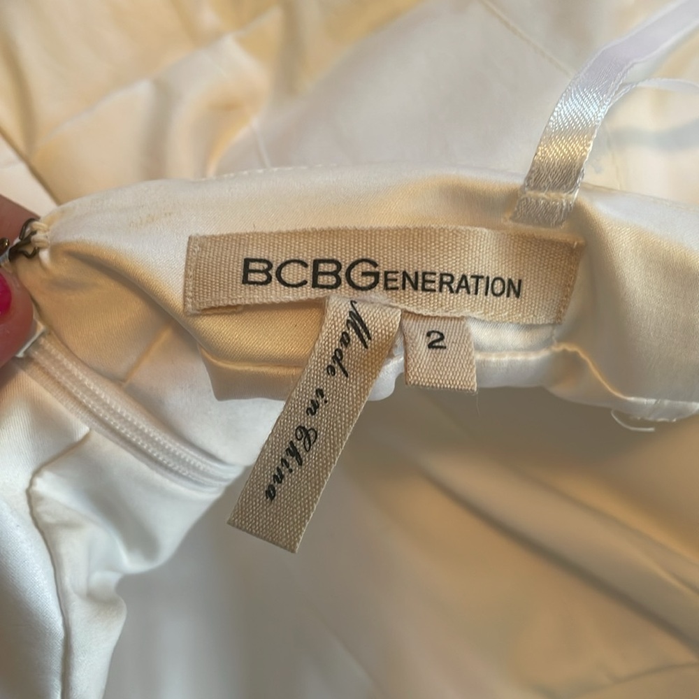 Bcbgeneration White Pleated Strapless Mini Dress - image 8